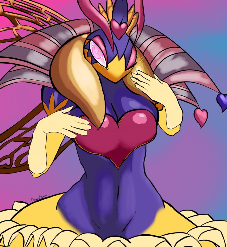 anthro big_breasts breasts clothing crown feather_boa female headgear insect_wings non-mammal_breasts purple_eyes solo wings nastycalamari kirby_(series) nintendo queen_sectonia arachnid arthropod bee hymenopteran insect 2019 absurd_res digital_media_(artwork) hi_res