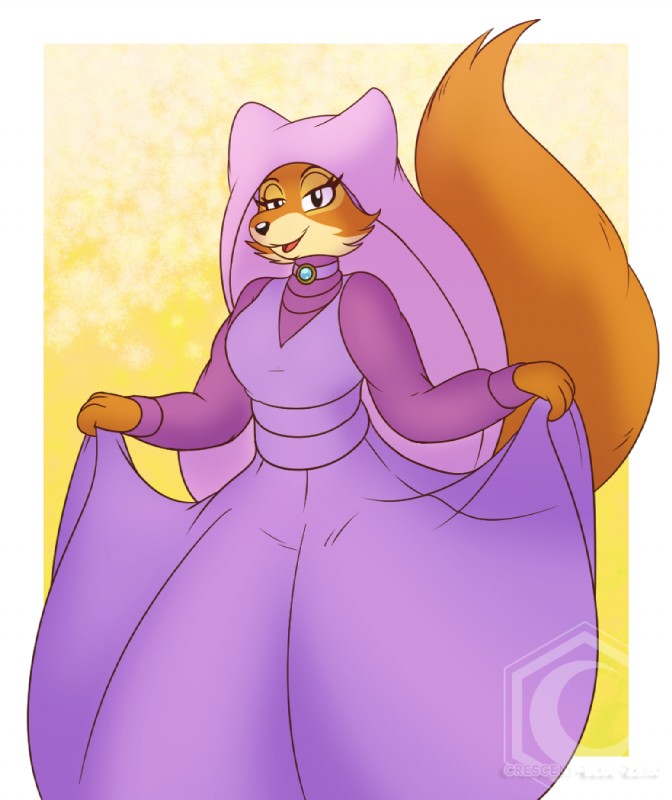 anthro female solo crescent-blue-zero disney robin_hood_(disney) maid_marian canid canine fox mammal red_fox true_fox