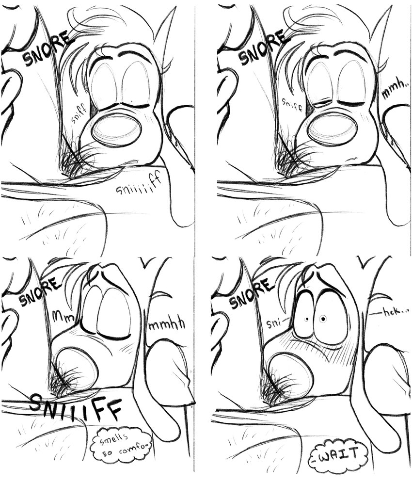 anthro anthro_on_anthro armpit_hair armpit_sniffing blush blush_lines body_hair duo eyebrows eyes_closed floppy_ears male male/male simple_background sniffing text tush_(artist) disney goof_troop goofy_(disney) max_goof canid canine canis domestic_dog mammal absurd_res english_text hi_res monochrome father_(lore) father_and_child_(lore) father_and_son_(lore) incest_(lore) parent_(lore) parent_and_child_(lore) parent_and_son_(lore) son_(lore)