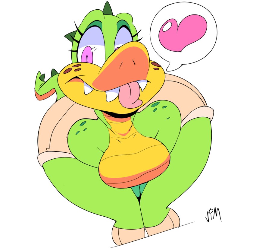 anthro big_breasts blep boots bottomwear breasts clothed clothing featureless_breasts female footwear looking_at_viewer non-mammal_breasts shoes shorts simple_background solo tongue tongue_out topless white_background vimhomeless sydney_swamp_(vimhomeless) crocodilian reptile scalie