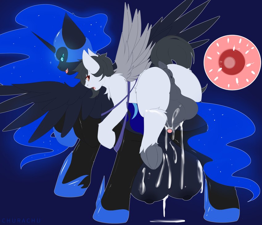 animal_genitalia animal_pussy anus armor balls big_balls big_teats blue_body blue_eyes blue_feathers blue_fur blue_hair blue_mane blue_sclera blue_tail bodily_fluids canon_x_oc clitoris clothing cum cum_in_pussy cum_inside cutie_mark dock_(anatomy) duo equine_genitalia equine_pussy ethereal_hair ethereal_mane ethereal_tail fangs feathered_wings feathers female female_penetrated feral feral_on_feral feral_penetrated feral_penetrating feral_penetrating_feral footwear fur genital_fluids genitals glowing glowing_eyes grey_body grey_feathers grey_fur grey_hair grey_mane grey_tail hair headgear helmet hooves horn huge_teats hyper hyper_teats impregnation larger_female larger_feral male male/female male_penetrating male_penetrating_female mane nipples ovum penetration penile penile_penetration penis penis_in_pussy pseudo_hair pseudo_mane pussy raised_tail red_eyes sex shoes size_difference small_dom_big_sub smaller_feral smaller_male sperm_cell tail teats teeth underhoof vaginal vaginal_penetration wings chura_chu friendship_is_magic hasbro my_little_pony mythology commissar_junior fan_character nightmare_moon_(mlp) equid equine mammal mythological_creature mythological_equine pegasus winged_unicorn absurd_res digital_media_(artwork) hi_res