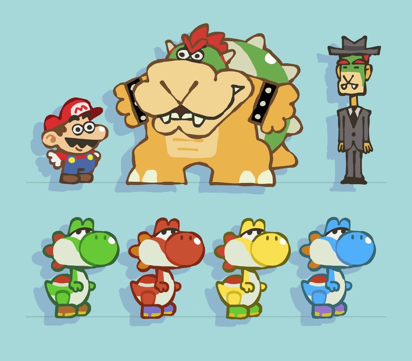 bowser, mario, and yoshi (super mario bros wonder and etc) created by cas van de pol