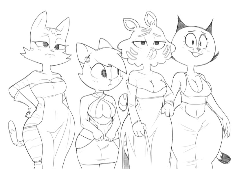 delia, fran, mother puss, and mrs. paprika (the complex adventures of eddie puss and etc) created by dbaru