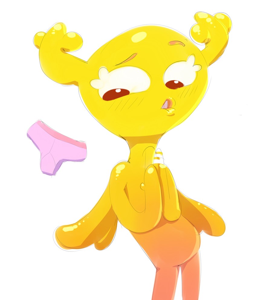 anthro antlers bite biting_lip clothing female horn looking_aside panties pink_clothing pink_panties pink_underwear solo thinking thoughtful_expression underwear wings musikalgenius cartoon_network the_amazing_world_of_gumball penny_fitzgerald fairy hi_res