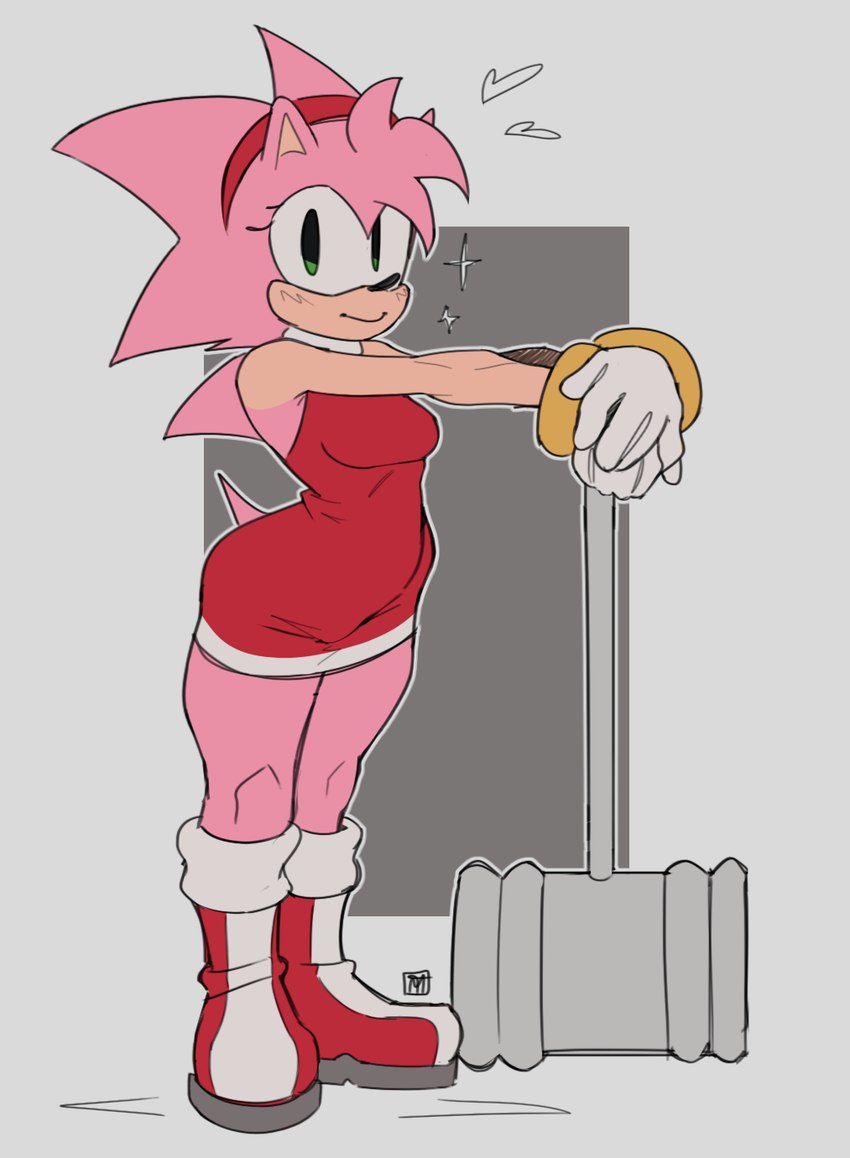 amy rose and classic amy rose (sonic the hedgehog (series) and etc) created by massivetwo