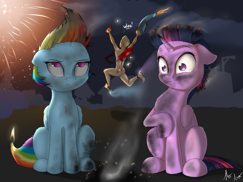 rainbow dash and twilight sparkle (friendship is magic and etc) created by pudgeruffian