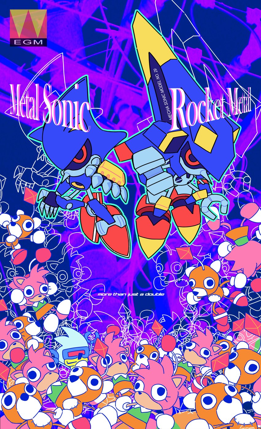 black_eyes black_sclera blue_body bottomwear clothing gem group machine pink_body red_body red_eyes skirt text vaporwave yellow_body loopersum classic_sonic_(universe) eggman_logo sega sonic_the_fighters sonic_the_hedgehog_(series) amy_doll metal_sonic rocket_metal silver_sonic tails_doll eulipotyphlan hedgehog mammal robot absurd_res english_text hi_res