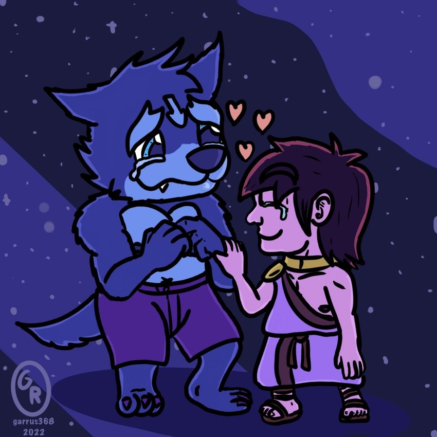 anthro chibi duo facial_piercing grey_body interspecies labret_piercing lip_piercing male male/male nipples piercing romantic romantic_couple garrus368 adastra adastra_(series) echo_project amicus_(adastra) marco_(adastra) alien canid canine canis human mammal wolf 1:1 2022 hi_res