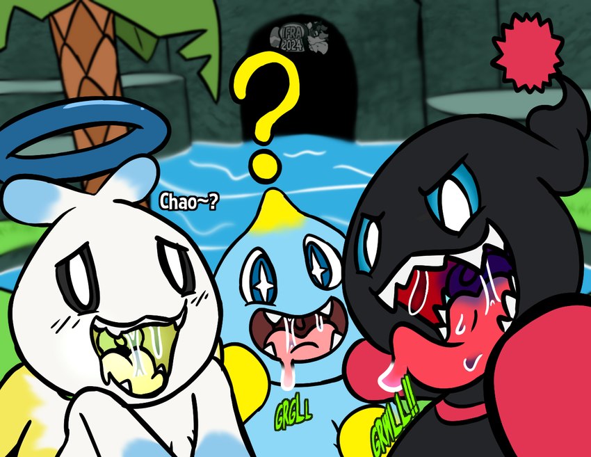 bodily_fluids chao_garden imminent_vore mouth_shot open_mouth rumbling_stomach saliva saliva_string sth uvula vore ifra sega sonic_the_hedgehog_(series) chao_(sonic) dark_chao hero_chao digital_media_(artwork)