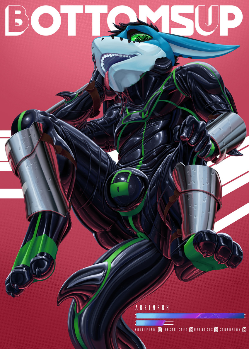 anal_sheath anthro anus armor bdsm bondage bound chastity_bulge chastity_device green_eyes hypnosis latex lock_bulge lock_symbol long_ears male mind_control null_bulge open_mouth solo spiral_eyes teeth timer_suit transformation tempestus_vulpis fish marine shark 2020 absurd_res cover digital_drawing_(artwork) digital_media_(artwork) hi_res magazine_cover