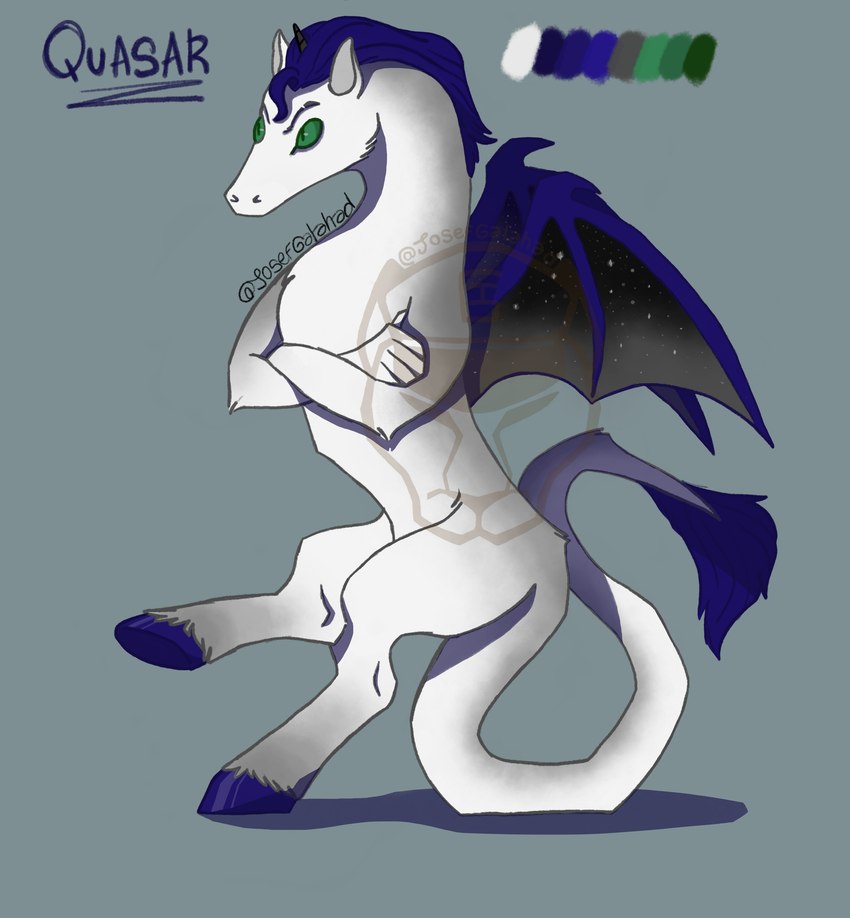 feral galaxy grey_background male simple_background solo mrgalahad hasbro my_little_pony mythology fan_character chimera draconequus dragon equid equine horse mammal mythological_creature mythological_scalie pony scalie absurd_res hi_res watermark
