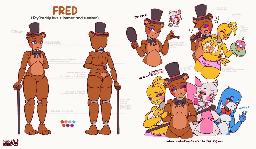 anthro big_breasts blue_eyes blush blush_stickers breasts cleavage clothed clothing crossgender dialogue eyeshadow female femboy green_eyes group hat headgear headwear machine makeup male mtf_crossgender text thick_thighs top_hat yellow_eyes purplehorny five_nights_at_freddy's five_nights_at_freddy's_2 scottgames mangle_(fnaf) toy_bonnie_(fnaf) toy_chica_(fnaf) toy_freddy_(fnaf) animatronic avian bear bird chicken galliform gallus_(genus) lagomorph leporid mammal phasianid rabbit robot 2024 absurd_res digital_media_(artwork) english_text hi_res huge_filesize