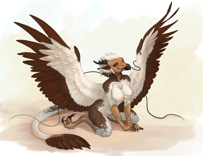 anthro areola avian_feet breasts brown_eyes feet female fingers nipples non-mammal_breasts nude solo tail toes wings akineza asian_mythology east_asian_mythology mythology eva_(ozawk) accipitrid accipitriform avian bird dragon eastern_dragon egyptian_vulture mythological_creature mythological_scalie old_world_vulture scalie vulture