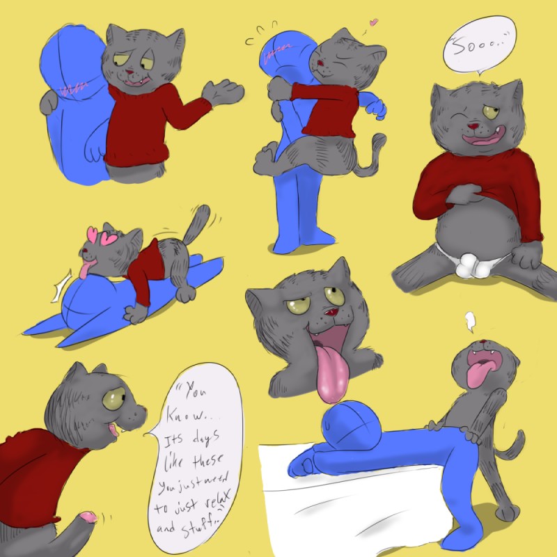 anal balls blush bulge clothing duo eyes_closed faceless_character faceless_male genitals heart_eyes heart_symbol jockstrap male male/male open_mouth penis solo_focus tongue tongue_out underwear da~blueguy fritz_the_cat blue_guy_(da~blueguy) fritz_the_cat_(character) domestic_cat felid feline felis mammal 1:1 2016