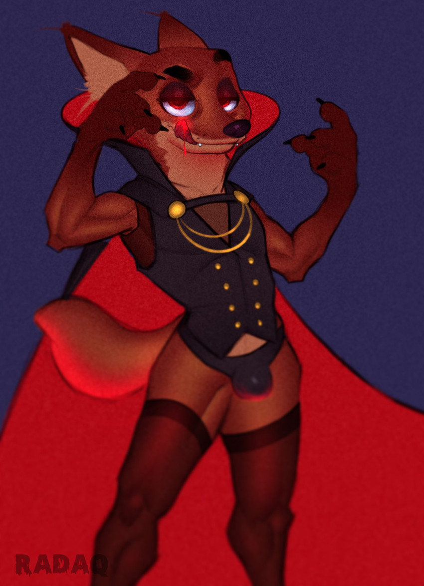 anthro clothing costume femboy halloween_costume halloween_decoration holidays male solo radaq disney femboyancy halloween zootopia nick_wilde canid canine fox mammal red_fox true_fox hi_res