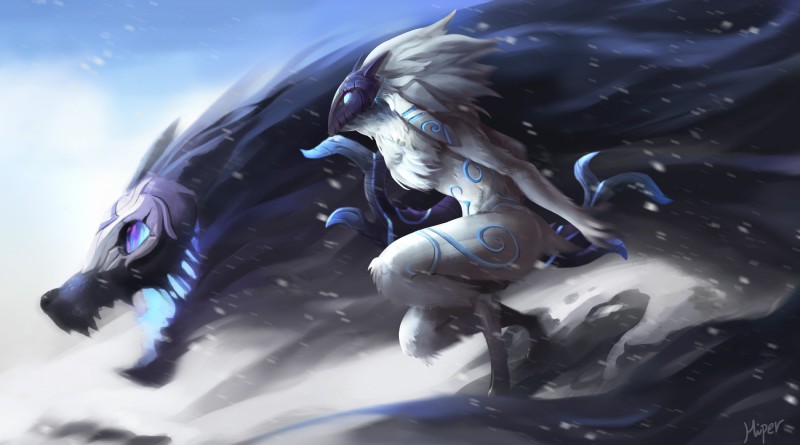 kindred, lamb, and wolf (league of legends and etc) created by korhiper