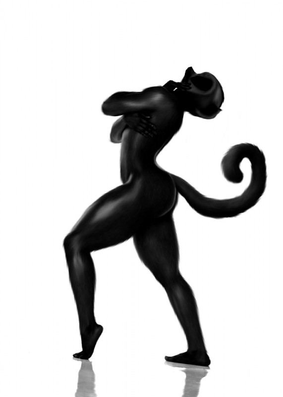 anthro anthrofied big_butt butt eyes_closed female nude plantigrade raised_heel solo thick_thighs oystercatcher7 third-party_edit all_hail_king_julien dreamworks madagascar_(series) clover_(madagascar) lemur mammal primate strepsirrhine black_and_white hi_res monochrome photo_manipulation photomorph