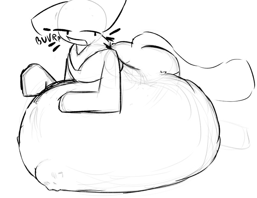 after_vore ambiguous_anthro ambiguous_gender ambiguous_pred anthro anthro_pred ass_up belly belly_on_ground big_belly big_tail biped black_text bloated bone_imprints bones_in_stomach burping clothed clothing cropped_sweater extended_sound_effect fatal_vore floating_whiskers fully_inside half-closed_eyes hand_on_belly hand_on_own_belly huge_belly hyper hyper_belly imprint legwear long_sleeves looking_aside lying monotone_background mostly_clothed_ambiguous mostly_clothed_anthro narrowed_eyes no_underwear on_front one_ear_up onomatopoeia prick_ears resting_on_belly same_size_vore simple_background skull_imprint sleeves_past_wrists solo sound_effect_variant sound_effects tail text thigh_highs three-quarter_view unseen_prey vore white_background tcsrjx emily_(tcsrjx) domestic_cat felid feline felis mammal 2023 digital_drawing_(artwork) digital_media_(artwork) english_description english_text greyscale guide_lines monochrome sketch female_(lore)