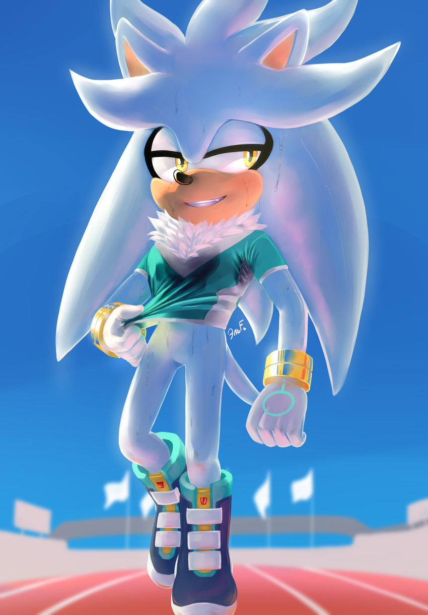 silver the hedgehog (sonic the hedgehog (series) and etc) created by krazyelf