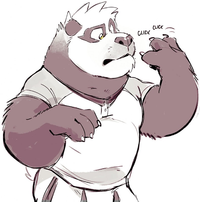 anthro claws clothed clothing fur male solo super-tuler tairu bear giant_panda mammal 2017 hi_res