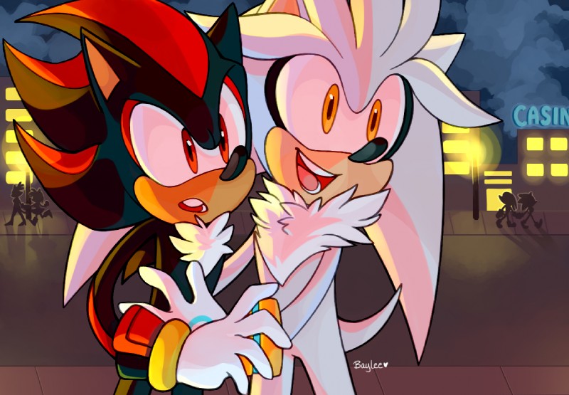 shadow the hedgehog and silver the hedgehog (sonic the hedgehog (series) and etc) created by bdugo7