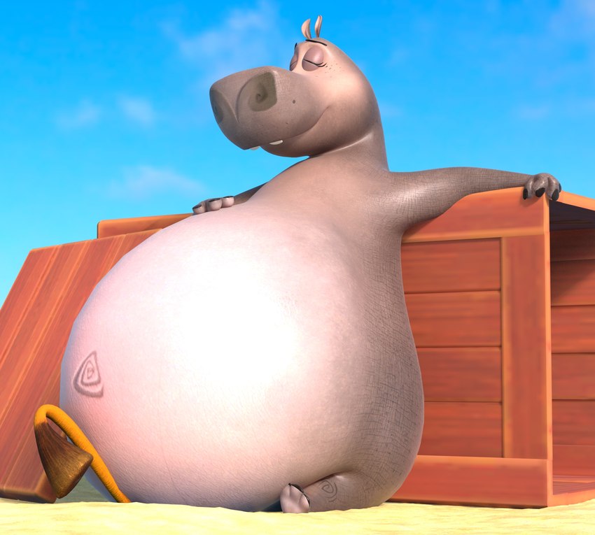 anal anal_vore anthro beach belly big_belly blue_sky crate duo endosoma eyes_closed female flat_chested male morbidly_obese navel nude obese overweight safe_vore sand sitting sky smile tail vore ocsda dreamworks madagascar_(series) nintendo pokemon alex_(madagascar) gloria_(madagascar) common_hippopotamus felid hippopotamid lion mammal pantherine 3d_(artwork) blender_(artwork) digital_media_(artwork) hi_res