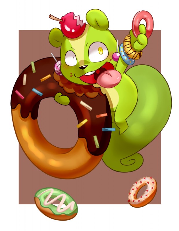 3_fingers anthro apple biped bite_mark black_nose blush brown_background buckteeth candy candy_apple chest_tuft chinese chocolate curled_tail dessert doughnut featureless_crotch fingers food fruit fur gaping_mouth green_body green_fur green_tail holding_food holding_object kemono lollipop long_tail looking_up male midair mismatched_pupils multicolored_body multicolored_fur nude open_mouth open_smile pastry pink_tongue plant simple_background smile solo sprinkles tail tan_body tan_fur teeth tongue tuft two_tone_body two_tone_fur uvula white_background mitu_mao happy_tree_friends nutty_(htf) mammal rodent sciurid tree_squirrel 2016 digital_media_(artwork)