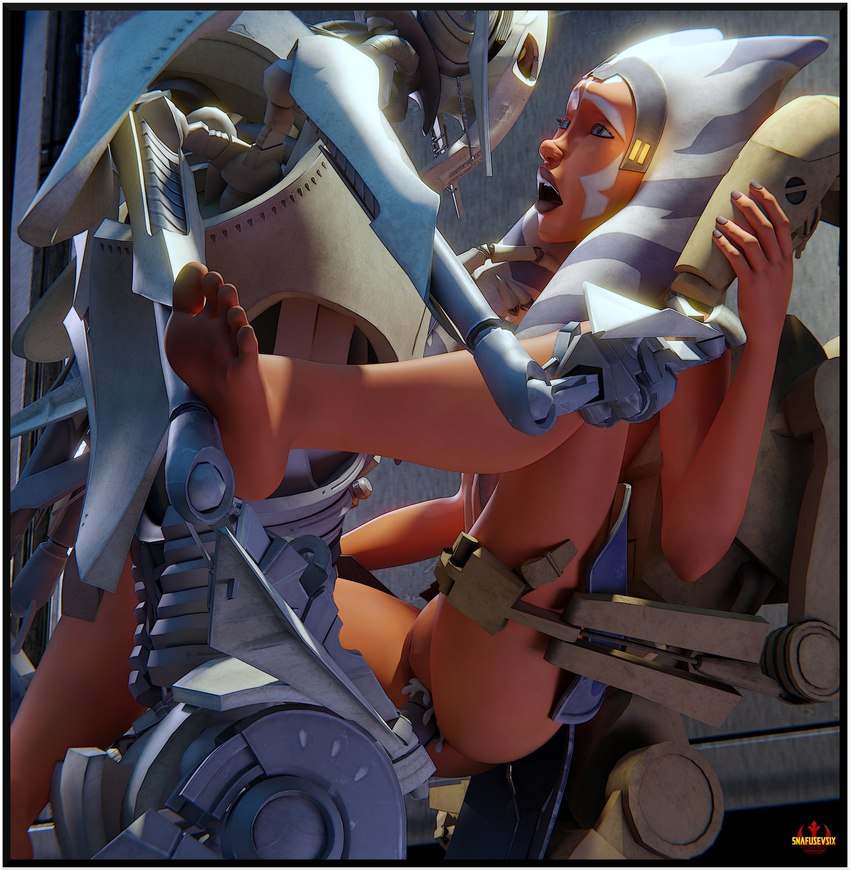 barefoot cybernetics feet female forced group group_sex lekku_(anatomy) lips machine male male/female open_mouth rape sex threesome trio airress3d ssevisx star_wars star_wars:_the_clone_wars ahsoka_tano general_grievous alien battle_droid cyborg humanoid kaleesh togruta absurd_res hi_res