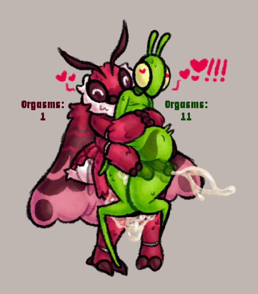 abdominal_bulge anal anal_penetration anthro bodily_fluids cum cum_inflation cum_inside cumshot duo ejaculation female female_penetrating female_penetrating_male genital_fluids heart_eyes heart_symbol hug inflation male male/female male_penetrated multi_arm multi_limb multiple_orgasms orgasm penetration sex sweat text x-ray_view hhbrother manny_(hhbrother) arthropod insect lepidopteran mantis moth hi_res sketch trans_(lore) trans_woman_(lore)