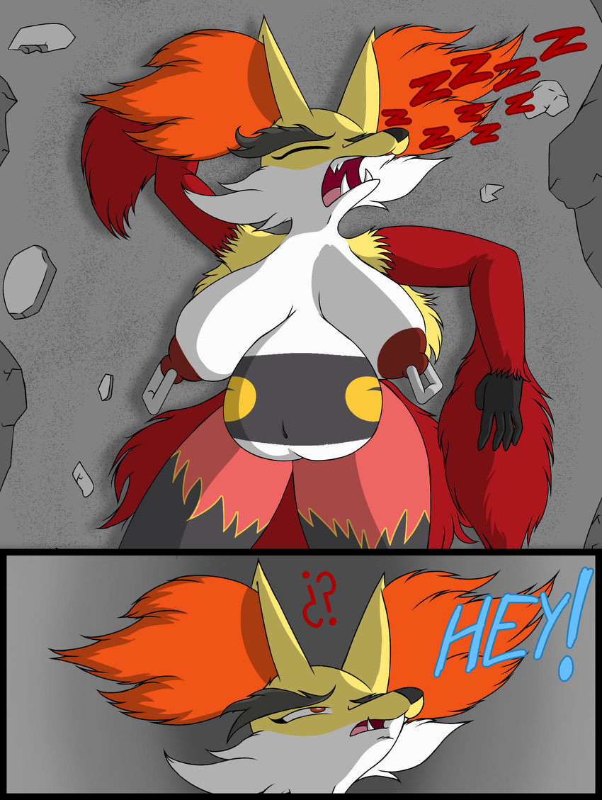 anthro belly big_belly big_breasts breasts eyes_closed fangs female fur fusion inner_ear_fluff multicolored_body multicolored_fur navel nipple_piercing nipples nude open_mouth orange_eyes overweight overweight_female piercing pokemon_fusion question_mark simple_background sleeping solo sound_effects teeth text tongue tuft two_tone_body two_tone_fur vowelless vowelless_sound_effect white_body white_fur yellow_body yellow_fur zzz flamberry_(artist) nintendo pokemon hammy_(flamberry) canid canine delphox emboar generation_5_pokemon generation_6_pokemon hybrid mammal pokemon_(species) 3:4 absurd_res digital_drawing_(artwork) digital_media_(artwork) english_text hi_res ibispaint_(artwork)