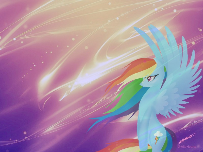 blue_body blue_feathers blue_fur cutie_mark feathered_wings feathers female feral fur hair long_hair multicolored_hair multicolored_tail purple_eyes rainbow_hair rainbow_tail solo tail wings altohearts friendship_is_magic hasbro my_little_pony mythology rainbow_dash_(mlp) equid equine mammal mythological_creature mythological_equine pegasus 4:3 hi_res