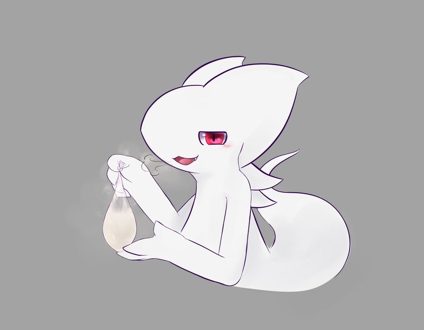 5_fingers ambiguous_gender anthro bodily_fluids condom cum filled_condom fingers genital_fluids grey_background holding_condom holding_object kemono monotone_background monotone_body red_eyes semi-anthro sexual_barrier_device simple_background solo tail text white_body zeg_yoros klayia absurd_res hi_res