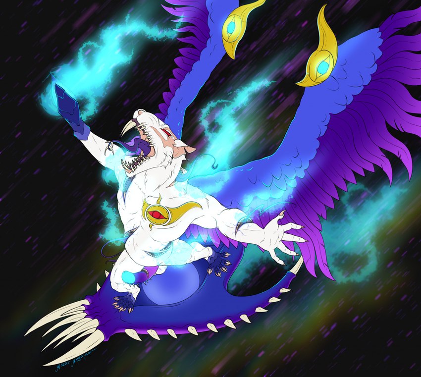 anthro blue_eyes blue_feet blue_fire colored_fire corruption cyan_glans feathered_wings feathers feet fire fur genitals glans glowing glowing_eyes glowing_genitalia glowing_glans male markings mouth_on_arm mouth_on_chest mouth_on_penis mutation penis purple_tongue solo tongue tzeentch_mark white_body white_fur wings ascar_angainor warhammer_(franchise) warhammer_40000 tzeentch chaos_daemon daemon_of_tzeentch demon fish mammal marine mutants ray_(fish) rodent screamer_of_tzeentch skaven