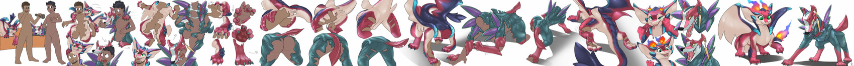 after_transformation assimilation claws duo feet female feral fingers fire flaming_horn fur goo_transformation hair identity_death latex male male/female male/male mind_control open_mouth permanent permanent_transformation red_body scales smile species_transformation tail toes transformation wings young young_feral corbin_(roscy) league_of_legends mythology riot_games tencent naafiri_(lol) smolder_(lol) canid canine canis darkin demon dragon human mammal mythological_creature mythological_scalie scalie absurd_res digital_media_(artwork) hi_res long_image wide_image