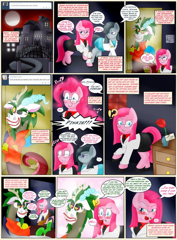 marble pie, pinkie pie, pinkamena, discord, harley quinn, and etc (friendship is magic and etc) created by blackbewhite2k7