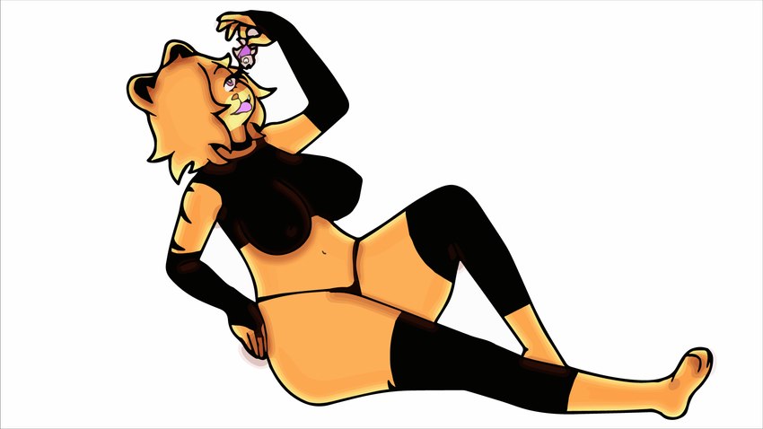 anthro armwear big_butt butt clothing dangling female legwear squeekers stripes thick_thighs thigh_highs vore garfield_(series) garfield_the_cat gothfield mousie cyprinid cypriniform domestic_cat felid feline felis fish goldfish humanoid mammal marine hi_res