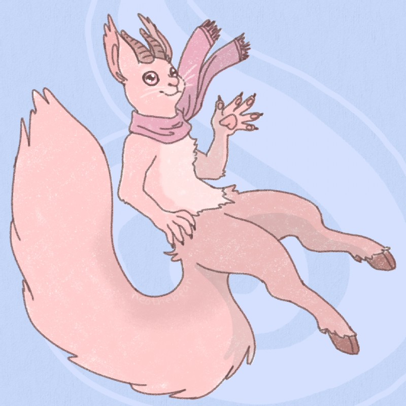 anthro featureless_crotch fluffy fluffy_tail fur holidays hooves horn nude pawpads red_body red_fur solo tail whiskers neothebean valentine's_day iora_(ioragabhar) ioragabhar iorarua bovid caprine eurasian_red_squirrel goat hybrid mammal rodent satyr sciurid tree_squirrel 1:1