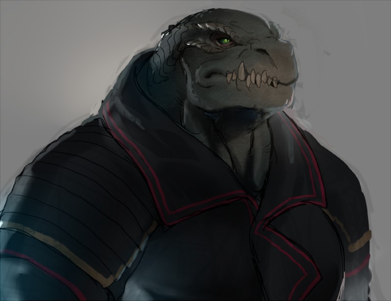 abs anthro athletic big_muscles biped clothed clothing fangs green_eyes grey_body grey_skin male muscular muscular_anthro muscular_male pose scales shirt solo standing teeth topwear rossciaco jupiter_ascending mythology greeghan dragon mythological_creature mythological_scalie reptile sargorn scalie 2015