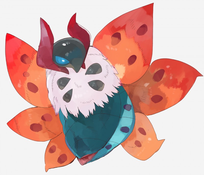 ambiguous_gender animal_genitalia arthropod_abdomen arthropod_abdomen_cloaca arthropod_abdomen_genitalia cloaca feral flying front_view genitals solo liteu nintendo pokemon arthropod generation_5_pokemon insect lepidopteran pokemon_(species) volcarona hi_res