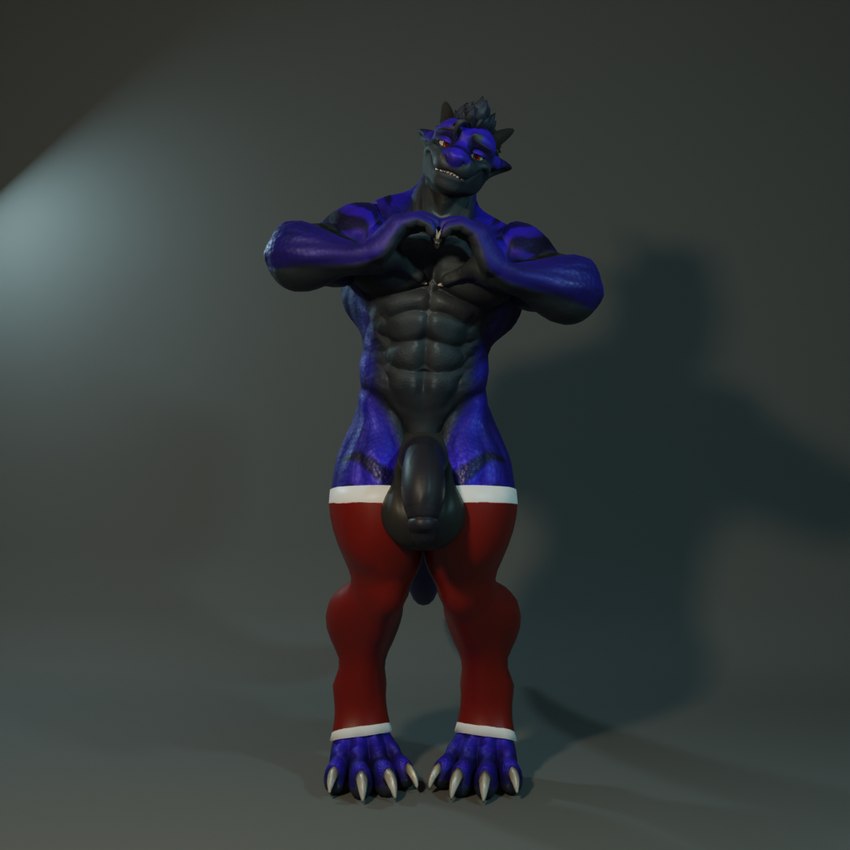 anthro balls black_penis clothed clothing crossdressing genitals gesture heart_gesture leg_warmers legwear looking_at_viewer male muscular muscular_male penis red_clothing simple_background smile solo dergdrister mythology drister_(dergdrister) dragon mythological_creature mythological_scalie scalie 1:1 3d_(artwork) digital_media_(artwork)