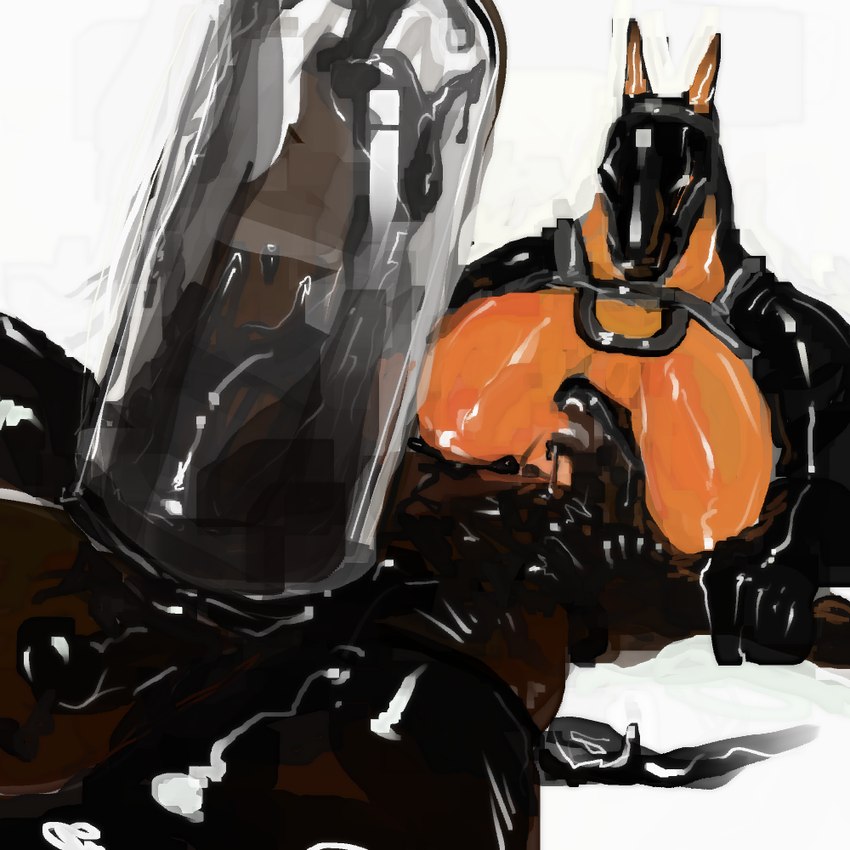 big_breasts bodily_fluids breast_milking breasts female genitals goo_body goo_drip harness lactating larger_female latex male mesmer size_difference smaller_male daf kobold_orion mythology dragon equid equine horse mammal mythological_creature mythological_scalie scalie 1:1