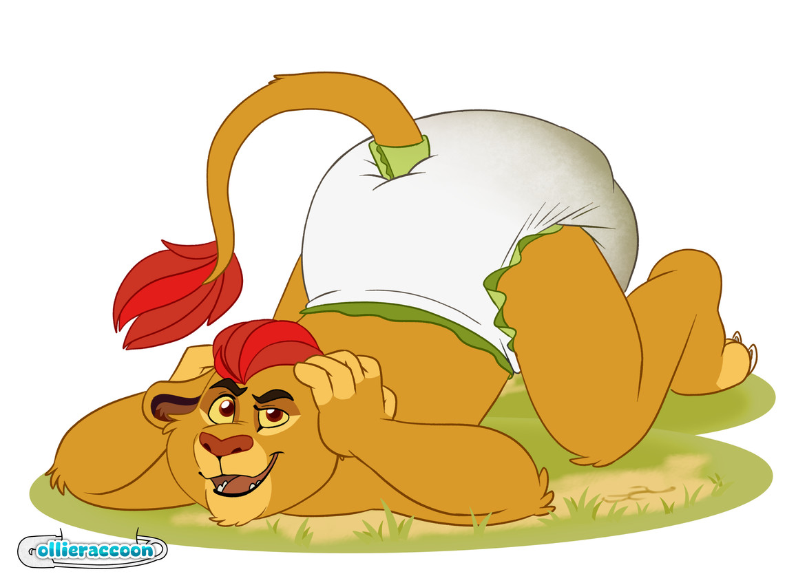 anthro ass_up clothed clothing diaper feces full_diaper male soiled_diaper soiling solo unclean_diaper used_diaper wearing_diaper possumkiddo disney the_lion_guard the_lion_king kion_(the_lion_guard) felid lion mammal pantherine absurd_res hi_res
