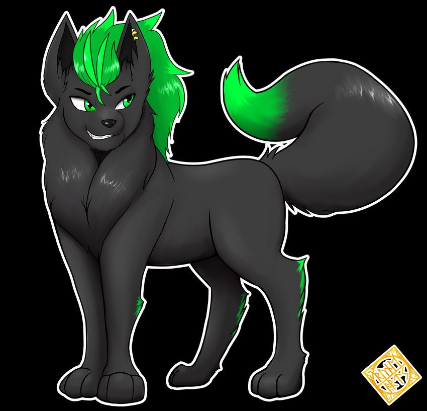 feral jewelry male runescript solo dismaydream_(oc) canid canine canis mammal wolf absurd_res alpha_channel hi_res