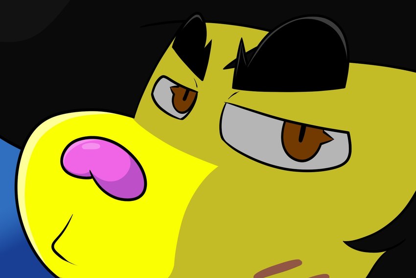 anthro black_hair brown_eyes eyebrows female hair looking_at_viewer pink_nose solo yellow_body kuge piku_(kuge) caviid guinea_pig mammal rodent