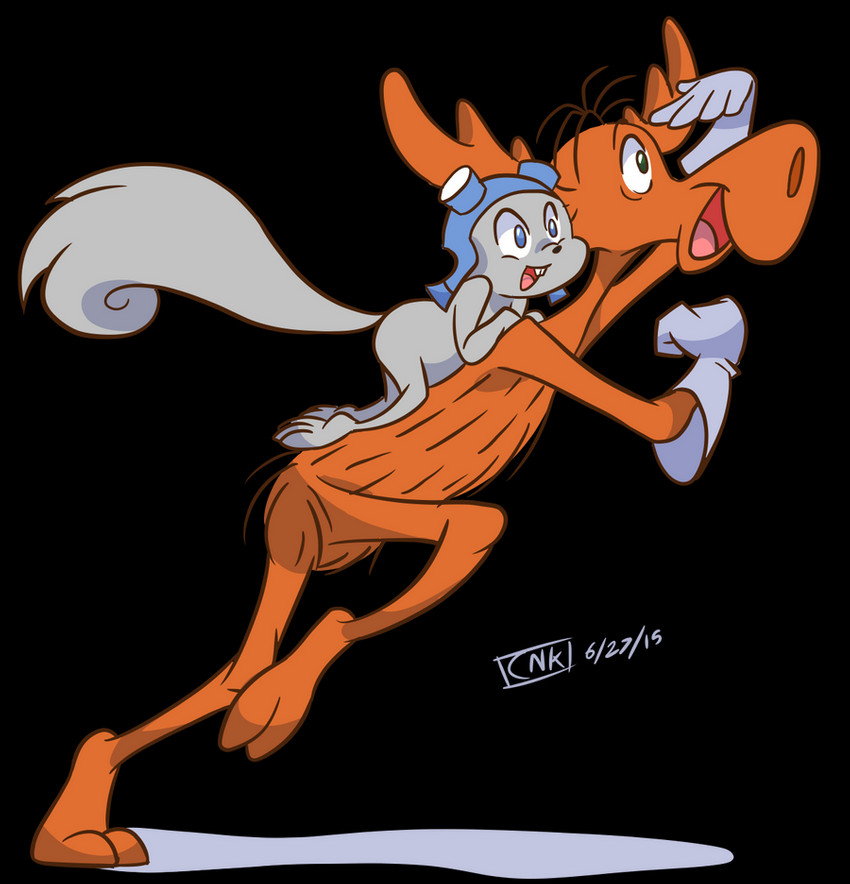 bullwinkle j. moose and rocket j. squirrel (jay ward productions and etc) created by maudedraws