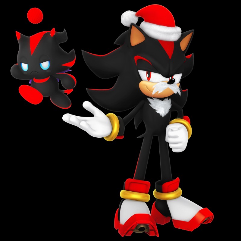 black_body black_fur chest_tuft christmas_clothing christmas_headwear clothing duo facial_hair footwear fur gloves handwear hat headgear headwear holidays male mostly_nude mustache red_body red_eyes red_fur santa_hat shoes tuft nibroc-rock christmas sega sonic_the_hedgehog_(series) shadow_chao shadow_the_hedgehog chao_(sonic) character_chao dark_chao eulipotyphlan hedgehog mammal 1:1 absurd_res alpha_channel hi_res