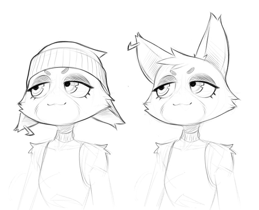 :3 anthro beanie clothed clothing ear_piercing female fur hair hat headgear headwear inner_ear_fluff mottled noseless piebald piercing simple_background smile solo tuft w4g4 epic_games fortnite meow_skulls calico_cat domestic_cat felid feline felis mammal 2024 black_and_white digital_media_(artwork) hi_res monochrome portrait sketch three-quarter_portrait