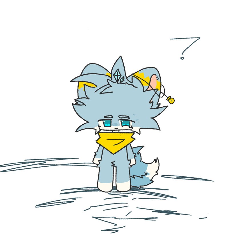 ambiguous_gender anthro blue_body blue_eyes blue_fur chibi fur scarf solo excited13 mammal 1:1 hi_res tagme