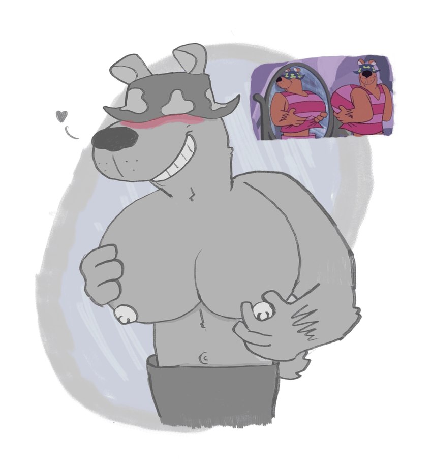 4_fingers anthro blush bottomwear clothed clothing fingers hat headgear headwear heart_symbol male moobs moobs_grab navel nipple_fetish nipple_play nipples obscured_eyes pants reference_image smile solo teeth topless anonymous_artist hanna-barbera help!._it's_the_hair_bear_bunch! square_bear bear mammal ursine digital_drawing_(artwork) digital_media_(artwork) monochrome sketch