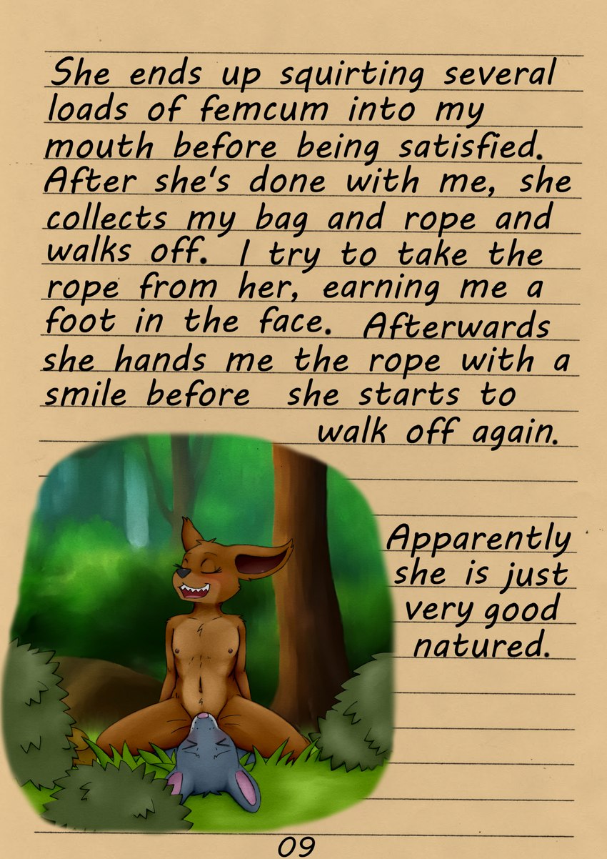 anthro biped black_nose black_whiskers brown_body countershade_face countershade_torso countershading cunnilingus day dominant dominant_female dominant_young duo eyebrows eyes_closed facesitting female female/female flat_chested forest front_view grass grey_body head_tuft looking_pleasured lying lying_on_ground multicolored_body navel nipples nude on_back on_ground open_mouth open_smile oral outside pink_nose plant sex sharp_teeth shrub sitting_on_another smile submissive submissive_female tan_body teeth text tongue tree tuft two_tone_body vaginal whiskers young young_anthro younger_dom_older_sub animew disney gummi_bears mammal mouse murid murine rodent troggle absurd_res english_text hi_res story